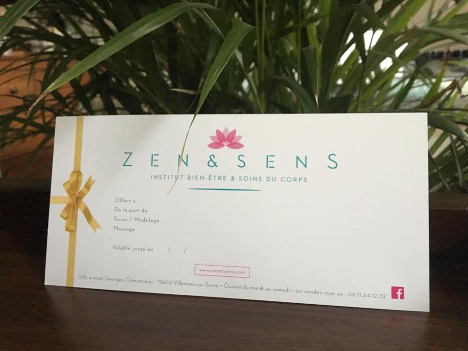 Carte cadeau - Zen et Sens, institut bien-être et soins du corps