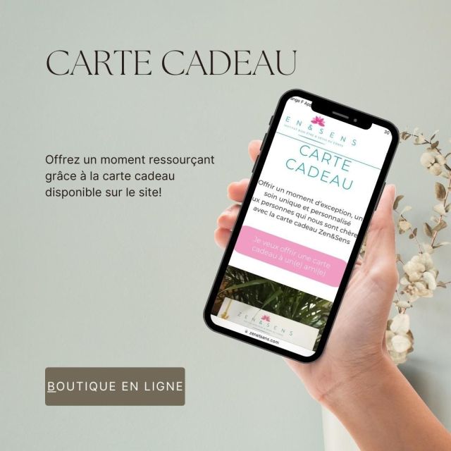 Dernière ligne droite avant Noël ✨
Il est encore temps d’offrir un moment ressourçant aux personnes qui vous sont chères.
 La carte cadeau est disponible sur le site et peut vous être envoyée par voix postale ou par e-mail 🚀
➡️www.zenetsens.com
N’hésitez pas à me contacter pour plus de conseils 😉⭐️💝
#cartecadeau #noël #boutiqueenligne #soinsvisage #massage #instantpoursoi #institut